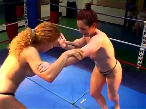 women wrestling, wrestling, redhead, topless wrestling