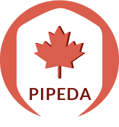 Canadian maple leaf symbol on a shield with the acronym "PIPEDA," representing Token of Trust's commitment to compliance with Canada's Personal Information Protection and Electronic Documents Act.