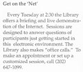 Image 51997 advertisement in State Magazine by the US State Department Library for sessions introducing the then-unfamiliar Web (from History of the World Wide Web)