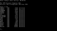 Screenshot of IBM PC DOS 1.00, an operating system
