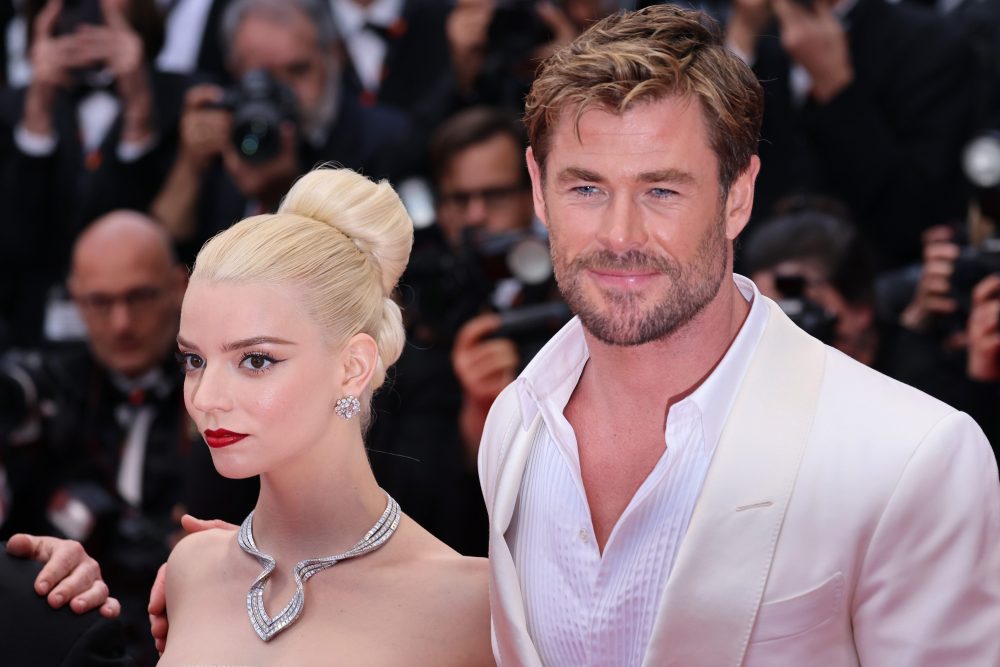CANNES, FRANCE - MAY 15: Anya Taylor-Joy and Chris Hemsworth attend the "Furiosa: A Mad Max Saga" (Furiosa: Une Saga Mad Max) red carpet during The 77th Annual Cannes Film Festival at Palais des Festivals on May 15, 2024 in Cannes, France. (Photo by Max Cisotti/Dave Benett/Getty Images)