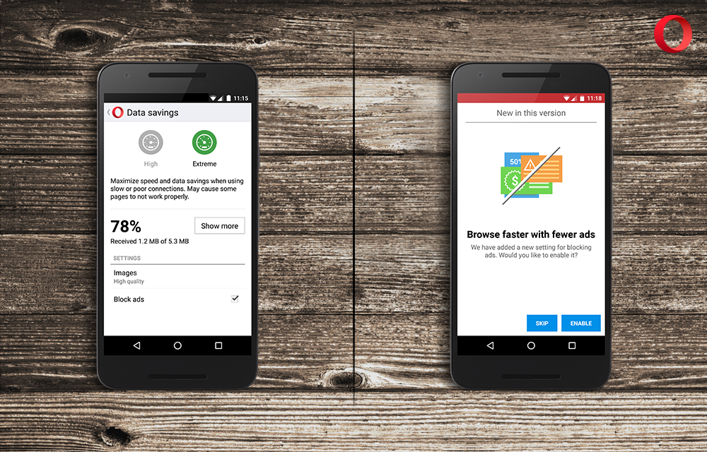 ad blocker for Android in Opera Mini loads web pages faster