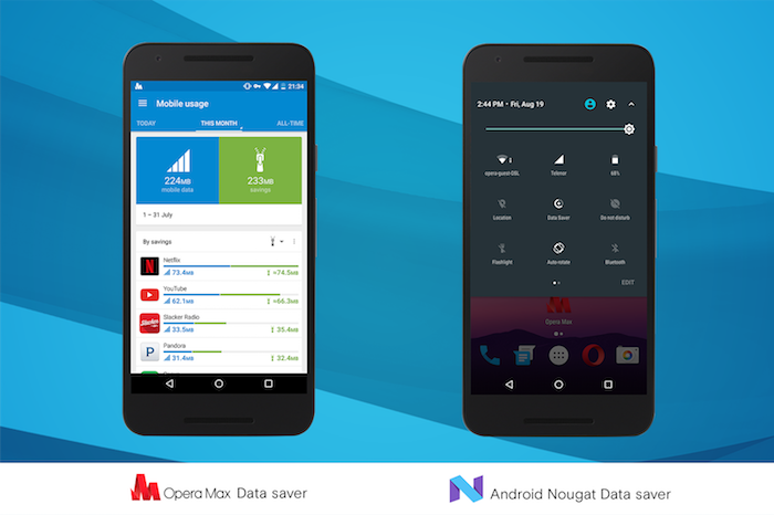 Android Nougat- Data Saver vs Opera Max