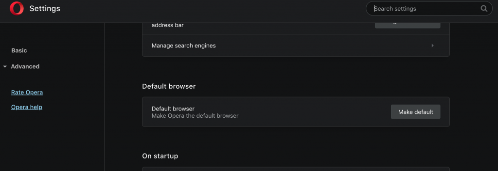 Make Opera your default web browser