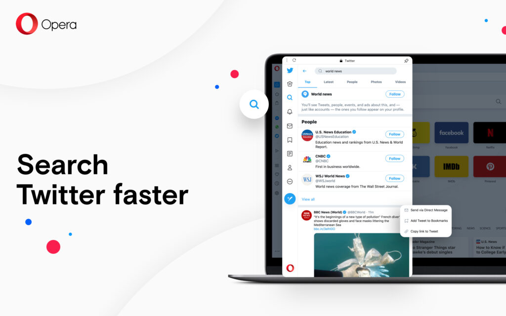 Search Twitter faster with Opera