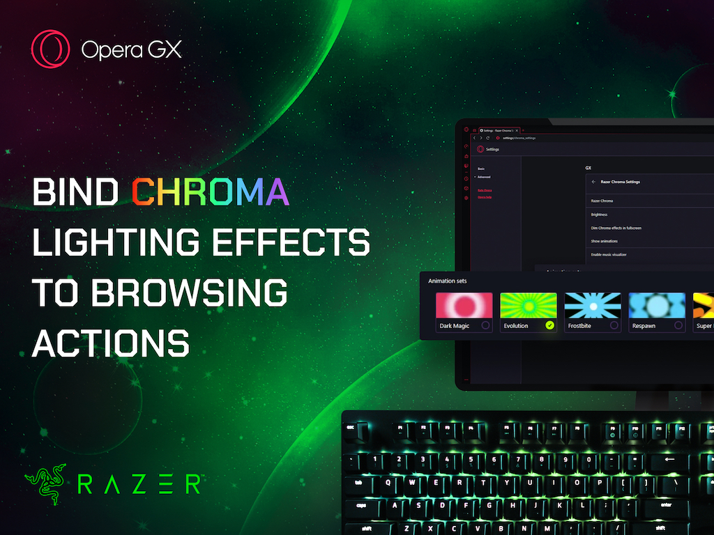 Opera GX with dynamic Razer Chroma RGB Lighting Effects