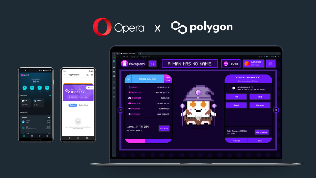 Aavegotchi and Polygon in Opera browser