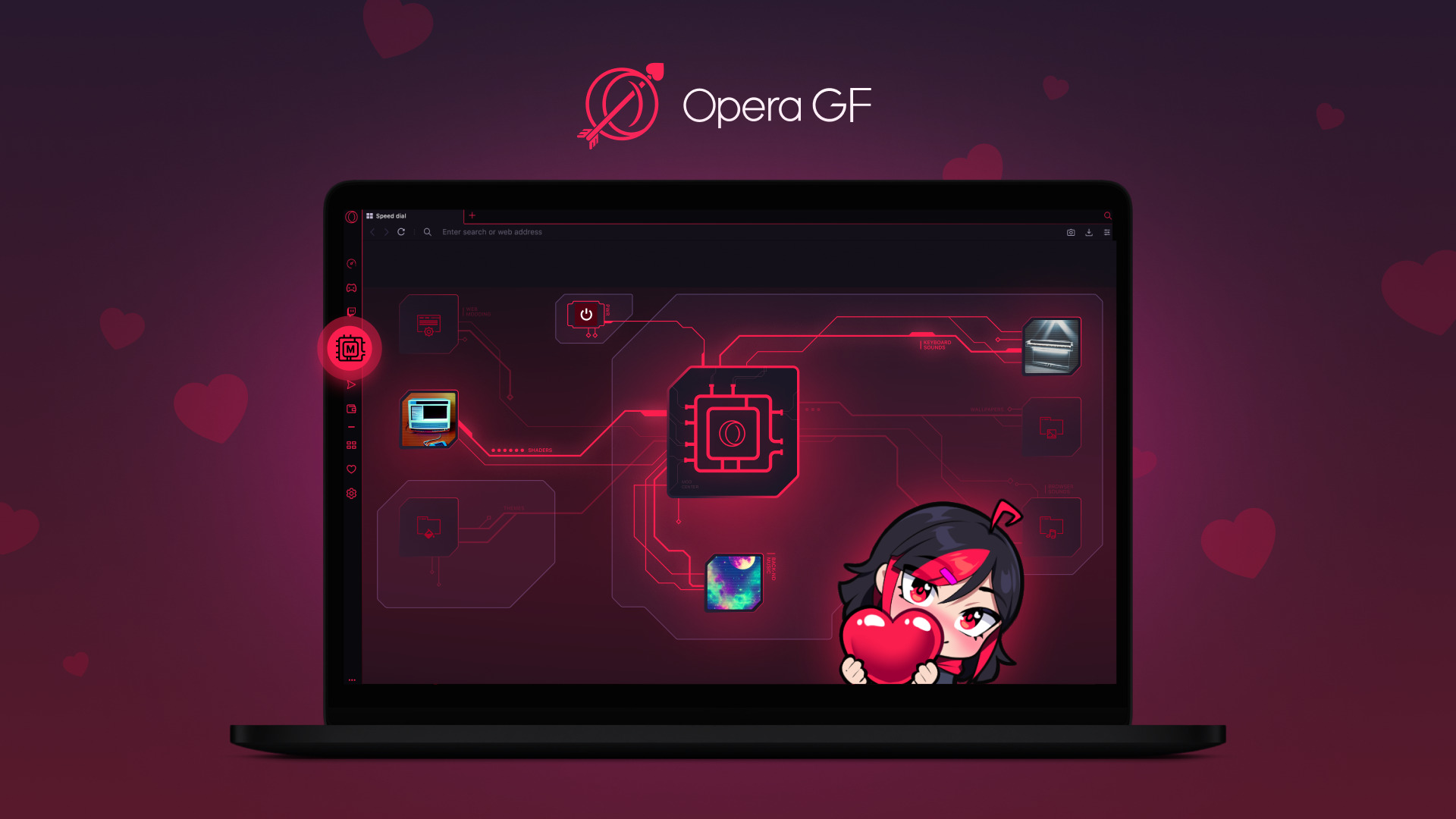 Opera GX becomes Opera GF for Valentine's Day
