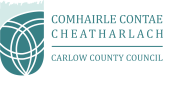 Carlow County Council's dark and light green swirl logo