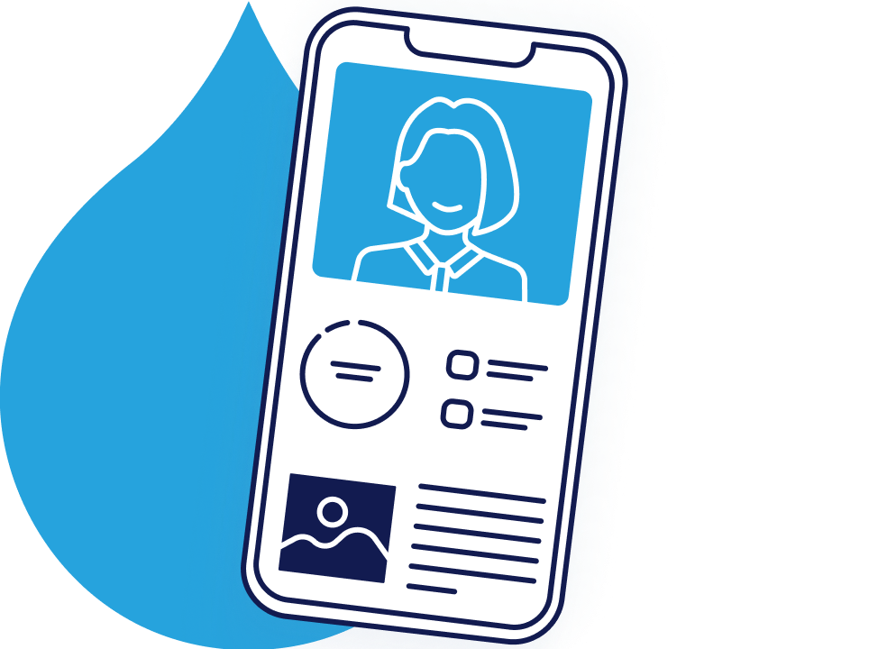 Illustration of a customer profile on a mobile device