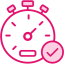 Illustration of a stopwatch and a checkmark