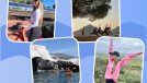 photo collage of yoga, kayaking, hiking, and biking in San Luis Obispo, California