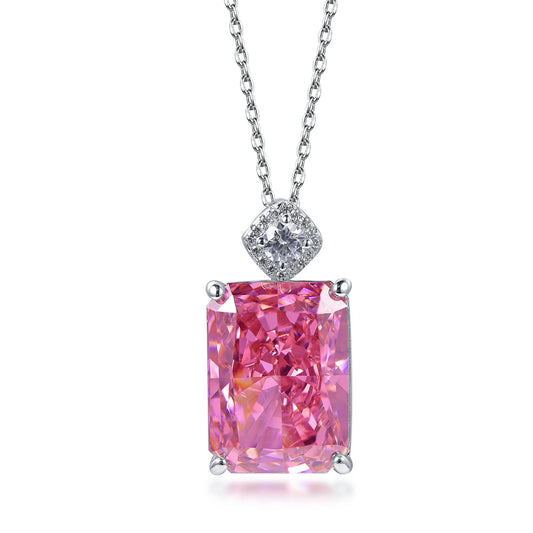 Fashion Accessories Pink CZ Diamond Pendant Jewelry 925 Silver Chain Necklace Women Jewelry Necklace Pendant Kirin Jewelry