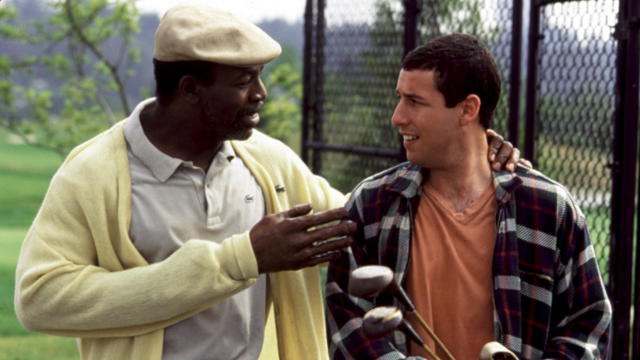 Carl Weathers and Adam Sandler in 'Happy Gilmore'