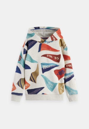 Scotch & Soda Relaxed-Fit Hoodie ‘Flag Print’ (158440)