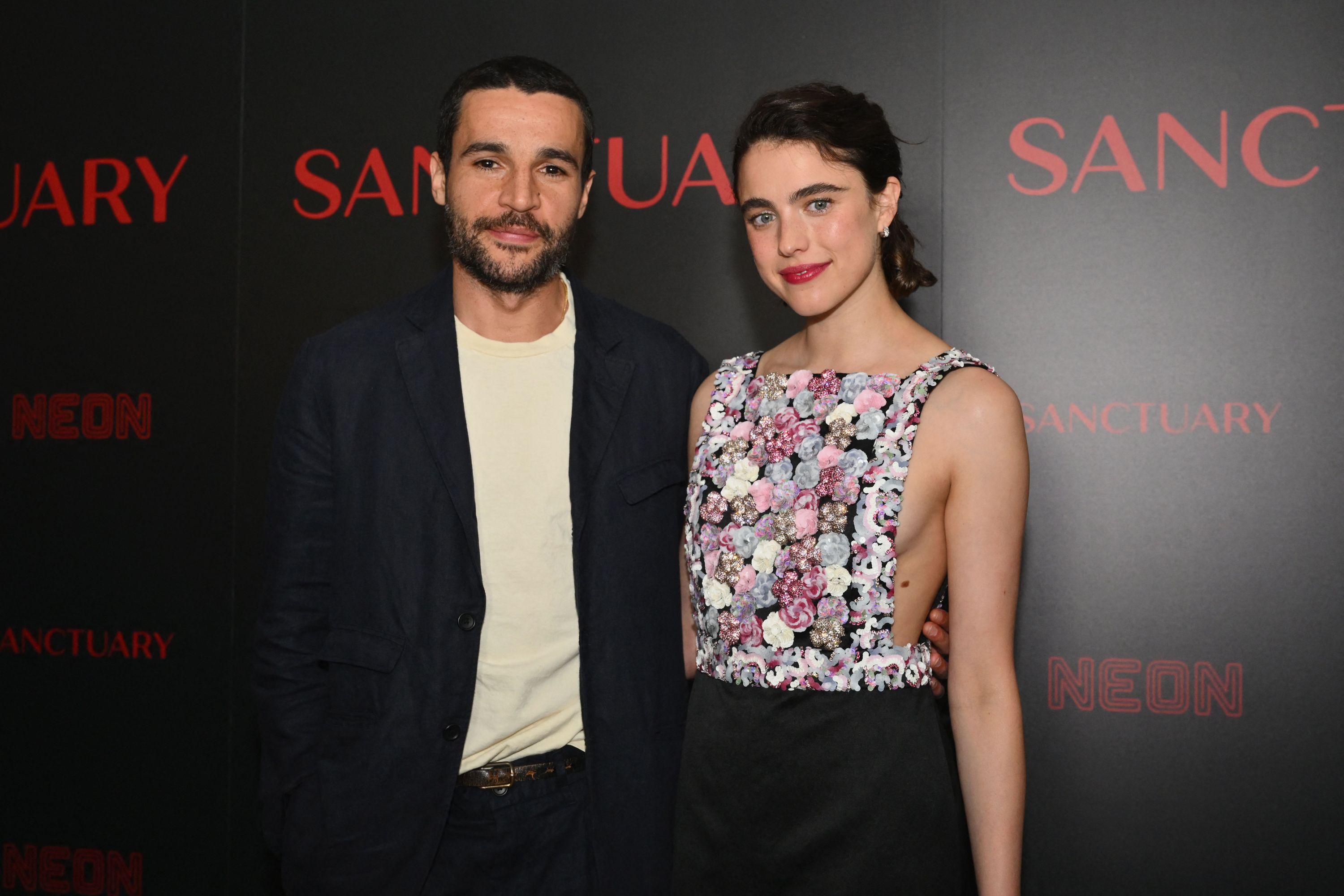 Christopher Abbott and Margaret Qualley at the "Sanctuary" premiere