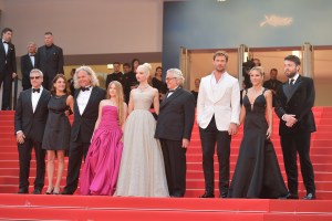 CANNES, FRANCE - MAY 15: Michael DeLuca, Pamela Abdy, Doug Mitchell, Alyla Browne, Anya Taylor-Joy, George Miller, Chris Hemsworth, Elsa Pataky and Tom Burke attend the "Furiosa: A Mad Max Saga" (Furiosa: Une Saga Mad Max) Red Carpet at the 77th annual Cannes Film Festival at Palais des Festivals on May 15, 2024 in Cannes, France. (Photo by Dominique Charriau/WireImage)