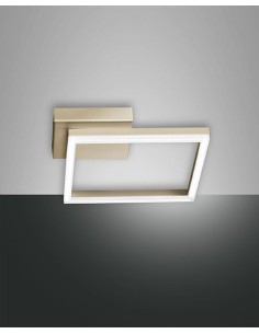 Plafoniera applique moderna a quadrati led oro opaco collezione Bard -FABAS
