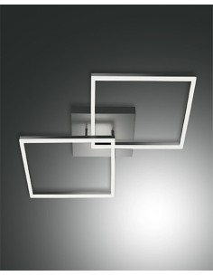 Plafoniera lampada a soffitto moderna con due quadrati led antracite collezione Bard -FABAS