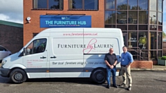 Mike McArdle and Gavin Howarth pictured outside the Dr Kershaw's Furniture Hub