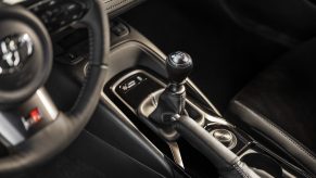 The manual shifter on a 2024 Toyota GR Corolla
