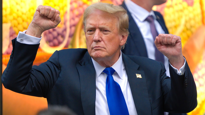 Donald Trump raising fists