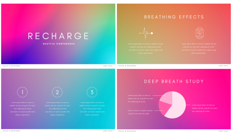 PicMonkey presentation template example that uses various gradient colors to capture a trendy look.