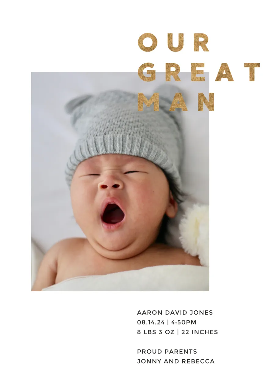Our Great Man Aaron cards-photo template