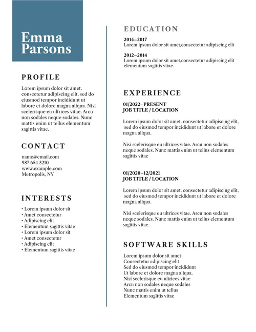 Resumes 25 resumes template