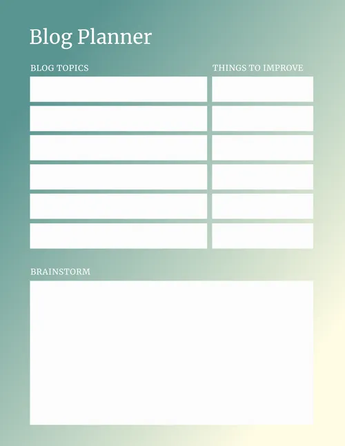 Planner Blog 5 planners template