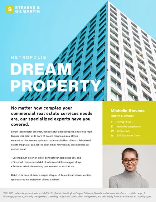 Metropolis Dream Property. Michelle Stevens flyers-real-estate template