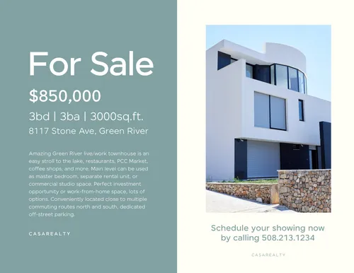 for sale grey flyers-real-estate template