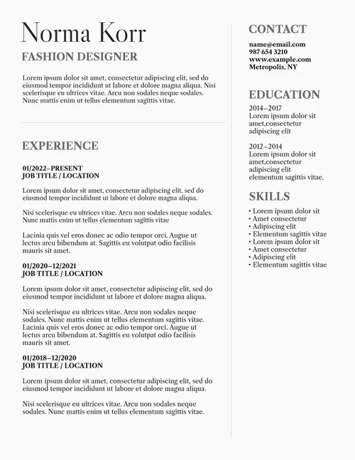 Resumes 7 resumes template