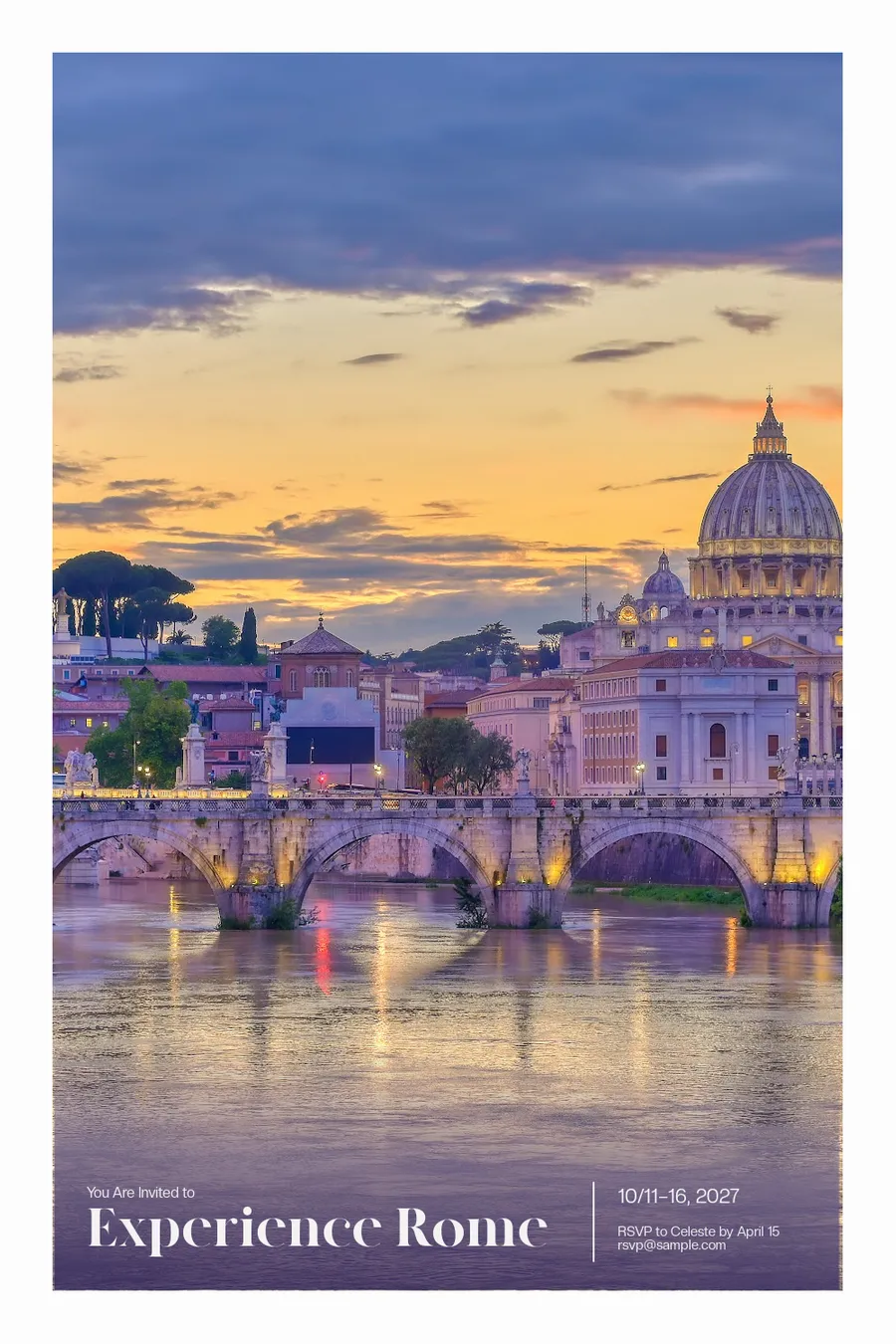 You are invited to experience Rome (Pinterest Ad) cards-photo template