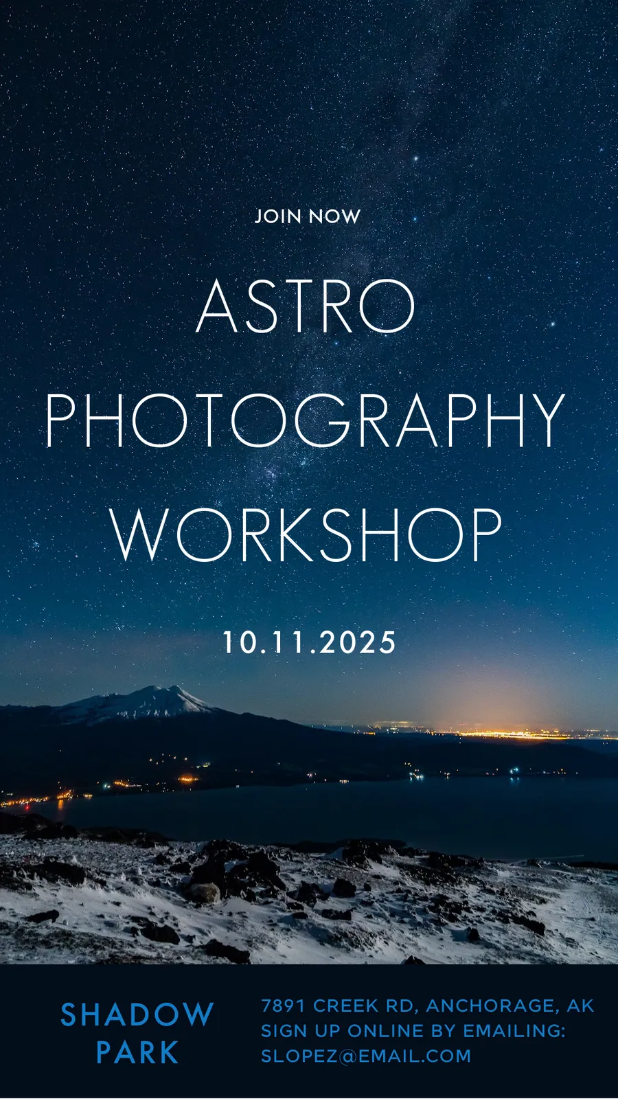 Astro Photography Workshop (IG Story) cards-photo template