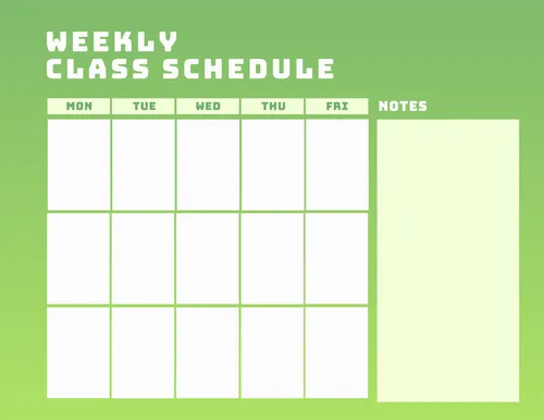 Schedule Class 20 schedules template
