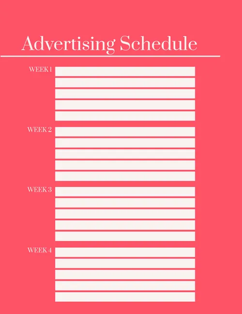 Schedule Advertising 06 schedules template