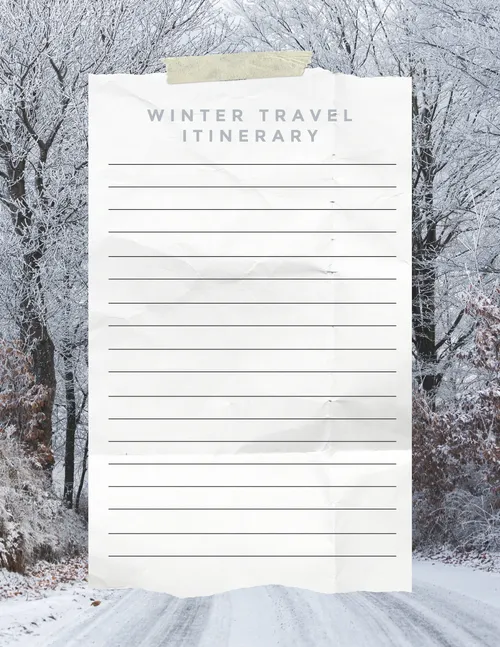 Winter Itinerary travel-brochures template