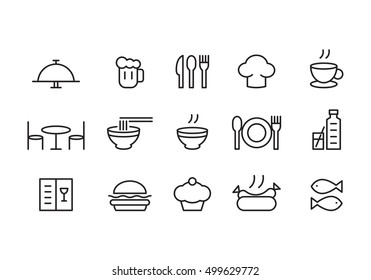 food icon set, vector Stock Vector
