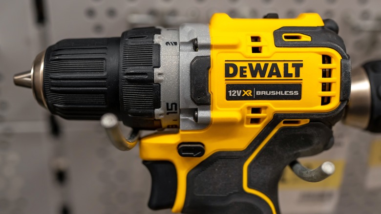 Close up of DeWalt drill