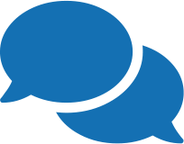 Icon of two overlapping speech bubbles to indicate chatting