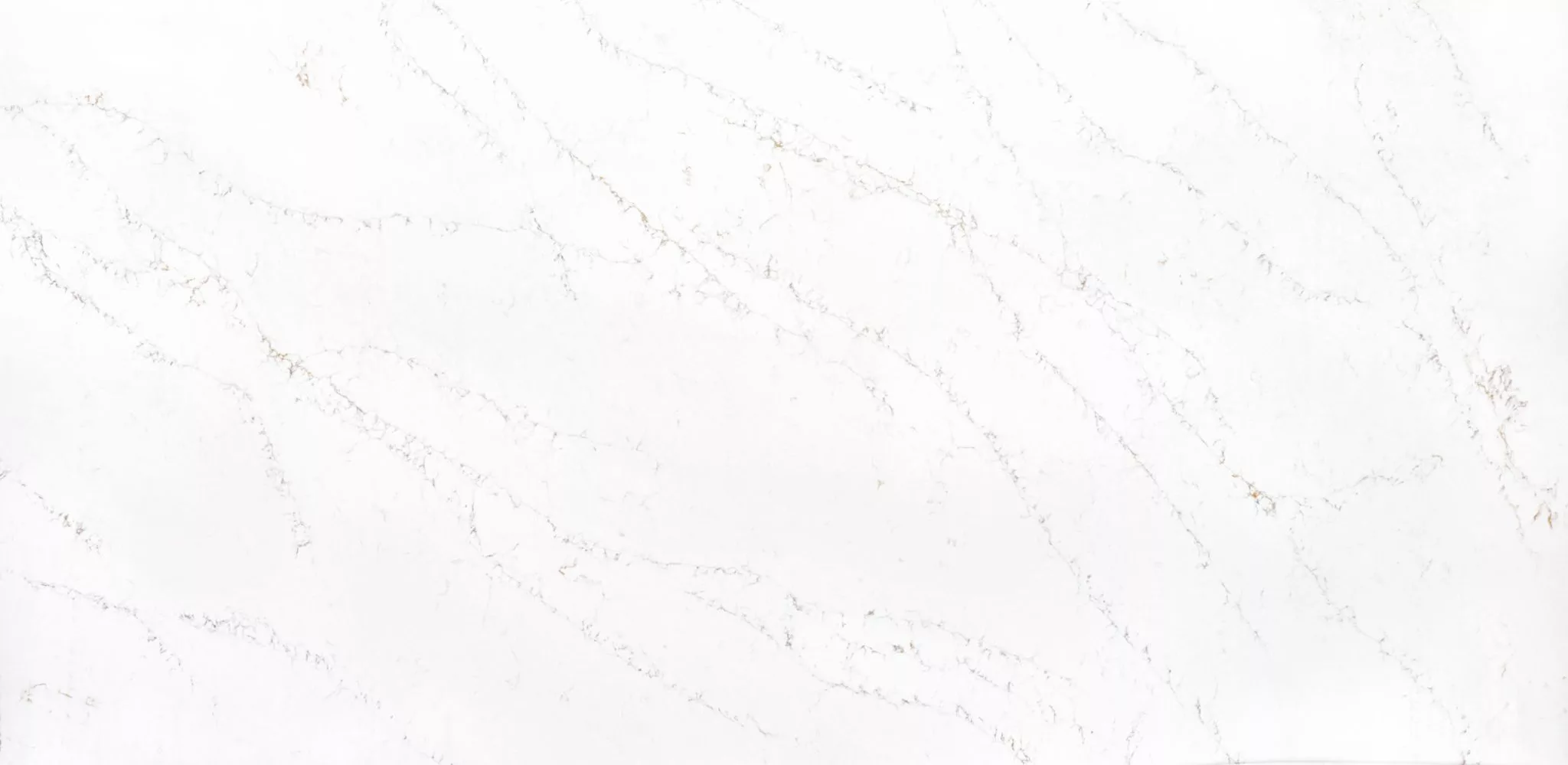 Off white Quartz with fine gold and grey vein, is available in polished finish.