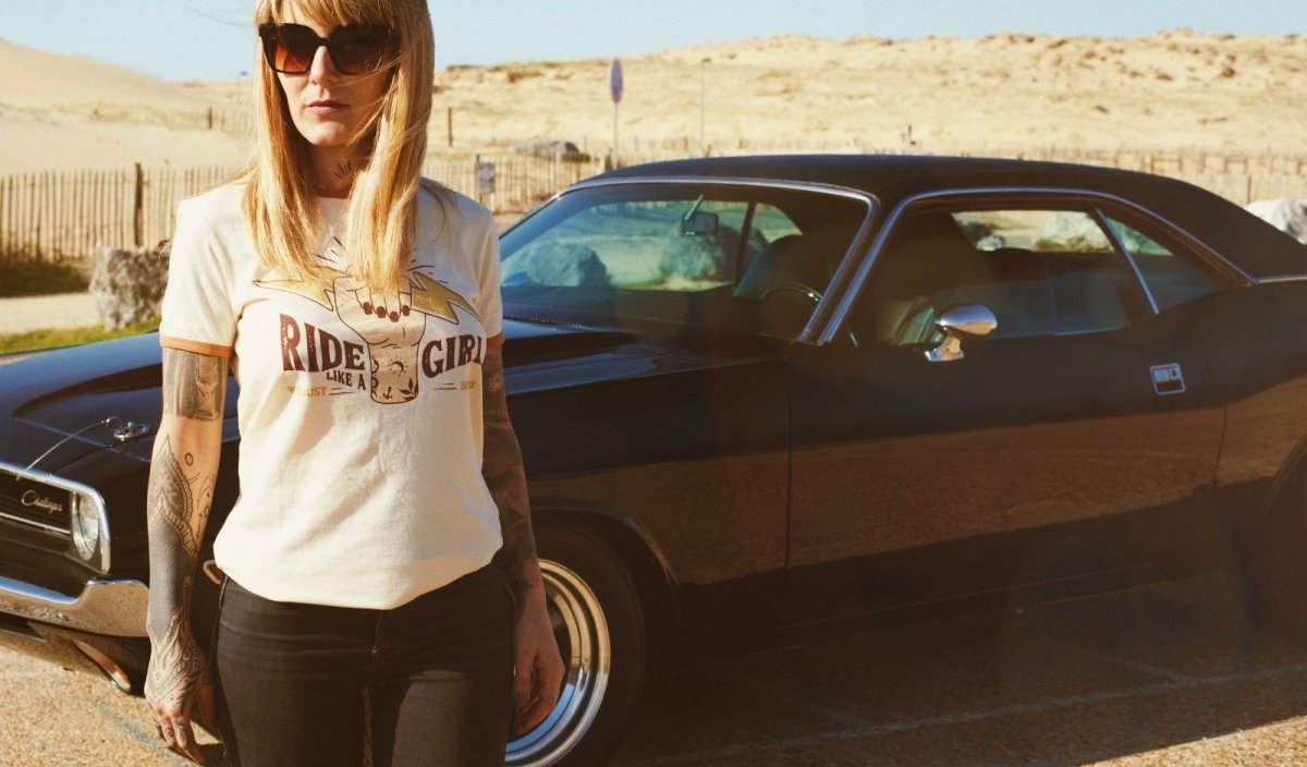 Wildust Sisters Ride Like a Girl T-Shirt in Off White - available at Veloce Club