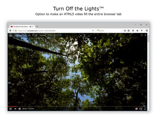 Turn Off the Lights - Full screen video in a tab