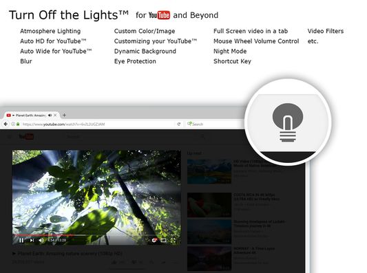 Turn Off the Lights Firefox extension - Features overview