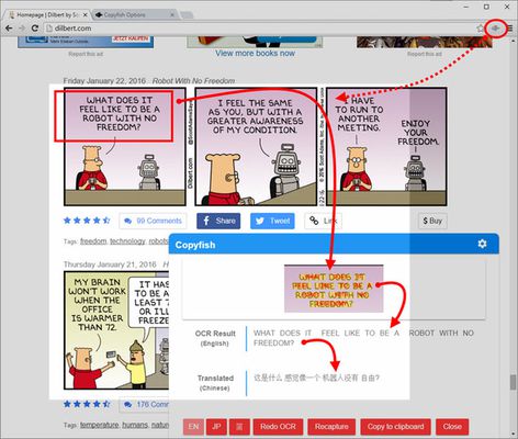 Capture and translate comics and mangas with Copyfish