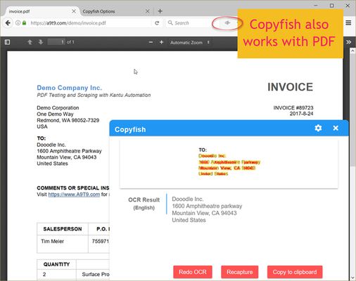 Copyfish can also capture texts from PDFs, or any other document inside Firefox.