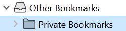 After unlocking the Private Bookmarks folder becomes available.