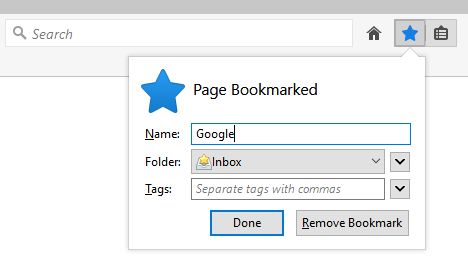 Adding a bookmark via the regular button will automatically save it in the specified folder.