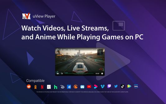 Watch Animes online, Netflix, and YouTube videos while gaming on PC. Never miss a moment with uView Player Picture-in-picture (PiP)